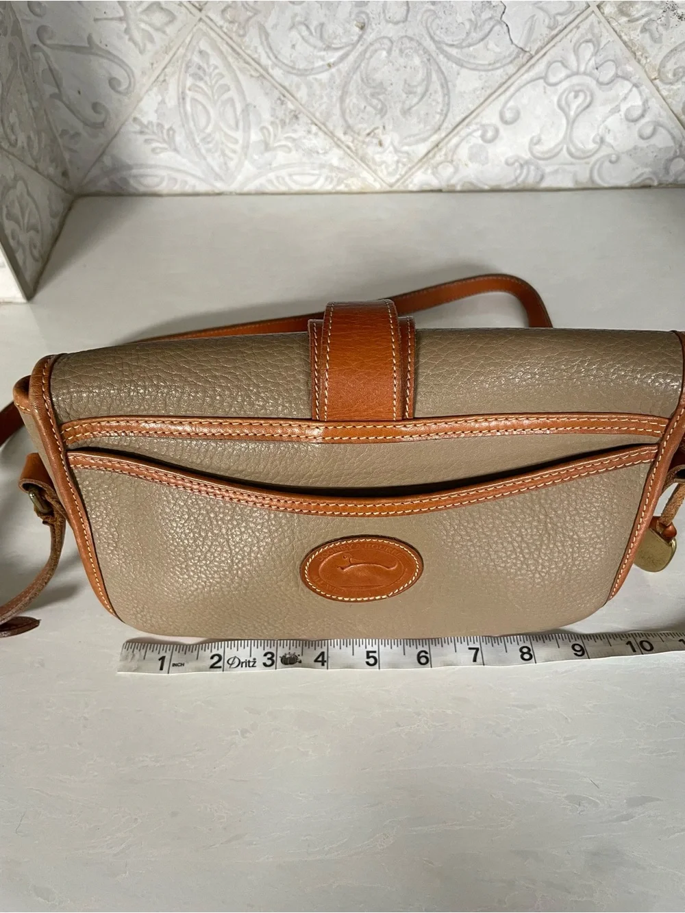 Dooney & Bourke - Vintage Taupe Crossbody with Tan Trim
